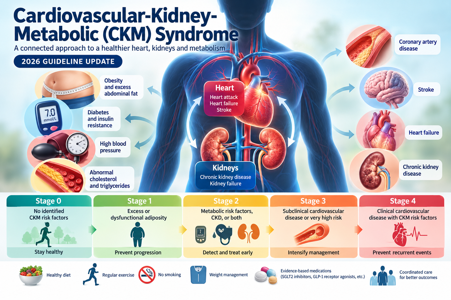 Cardiovascular-Kidney-Metabolic (CKM) Syndrome: Causes, Stages, Diagnosis, and Treatment (2026 Update)